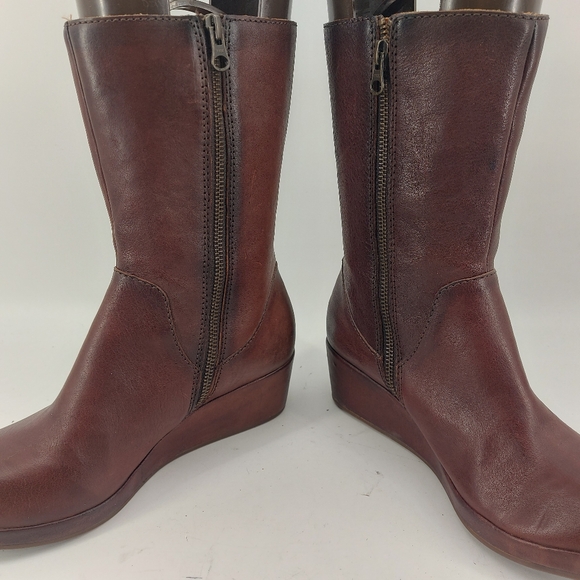 Kork Ease Kiki Brown Leather Mid Calf Boots Size 8 - Picture 6 of 9